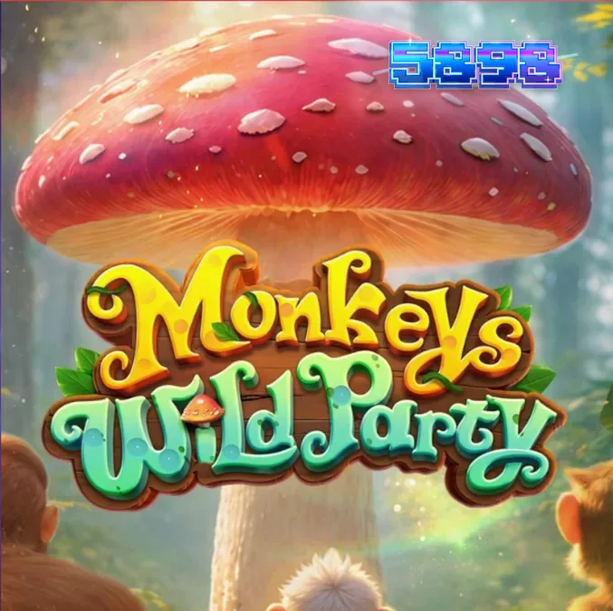 Interface vibrante do slot Monkeys Wild Party com temática de floresta